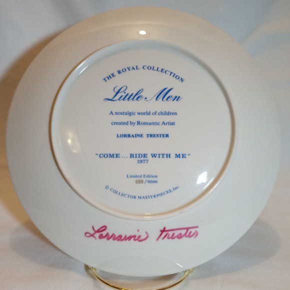 The Royal Collection Little Men Come Ride with Me Signed Plate - Picture 4 of 6